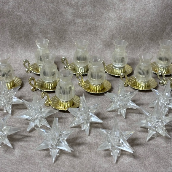 Vtg. 19pcs - Lamp Light Covers & Stars Mix - Clear Acrylic - Light Reflectors - Picture 2 of 7